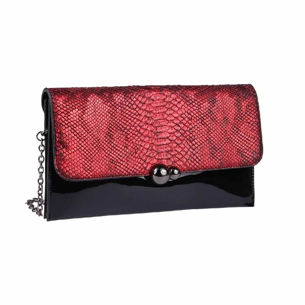DAMEN ABENDTASCHE CLUTCH POCHETTE Umschlag-Tasche Reptilprägung Kettentasche Unterarmtasche Handtasche Schultertasche Umhängetasche