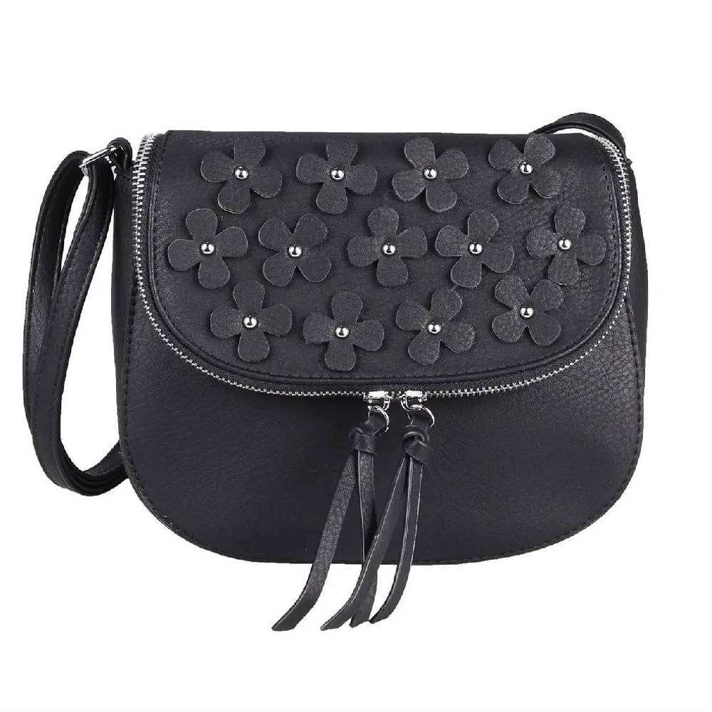 DAMEN BLUMEN TASCHE Schultertasche Umhängetasche Schmucktasche CrossOver Handtasche Abendtasche Crossbody Henkeltasche Leder Optik