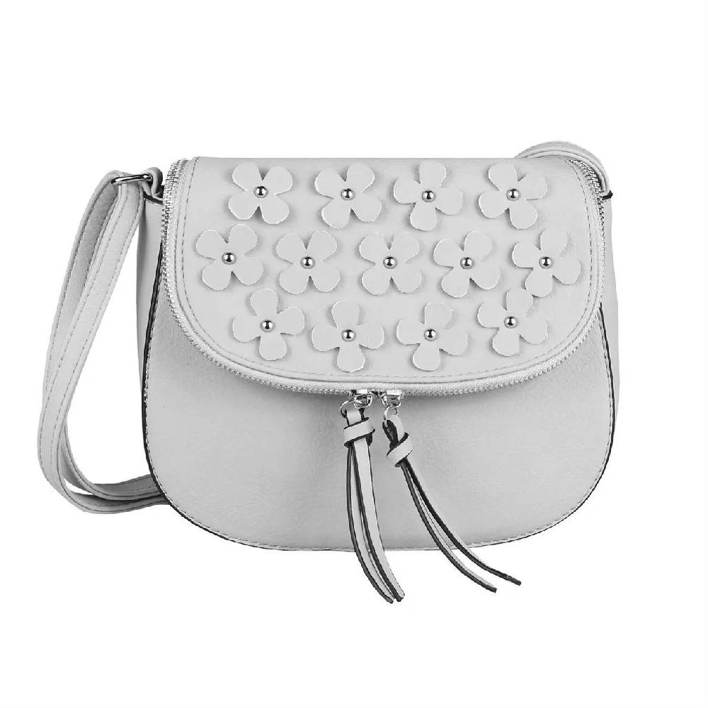 DAMEN BLUMEN TASCHE Schultertasche Umhängetasche Schmucktasche CrossOver Handtasche Abendtasche Crossbody Henkeltasche Leder Optik