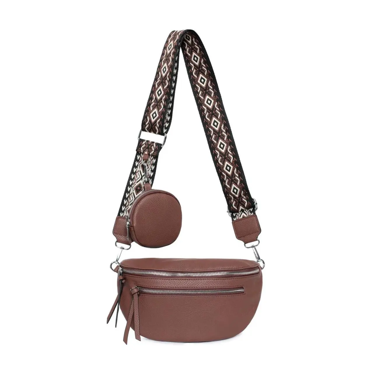 Damen Brusttasche Crossbody Tasche Umhängetasche Hüfttasche Cross-Over Bodybag Schultertasche Bauchtasche Handytasche Kunstleder