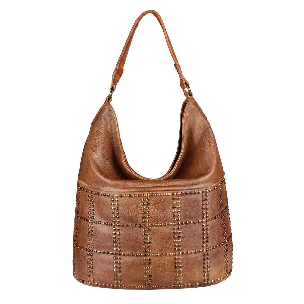 DAMEN HAND-TASCHE Hobo Bag Tasche Henkeltasche Nietentasche Umhängetasche Shopper Schultertasche Beuteltasche