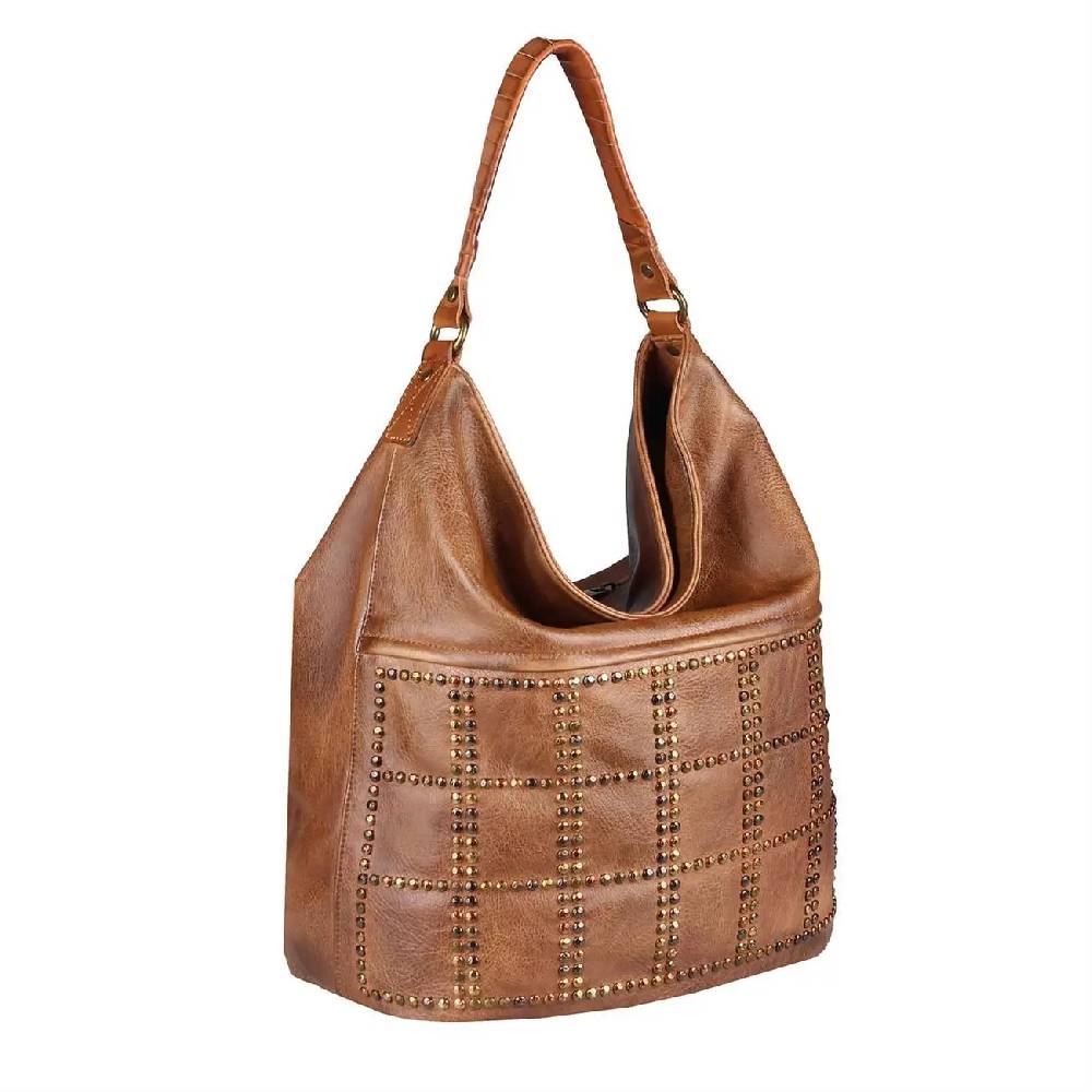 DAMEN HAND-TASCHE Hobo Bag Tasche Henkeltasche Nietentasche Umhängetasche Shopper Schultertasche Beuteltasche