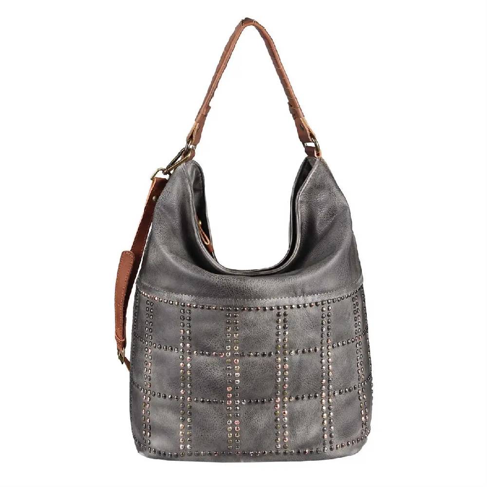 DAMEN HAND-TASCHE Hobo Bag Tasche Henkeltasche Nietentasche Umhängetasche Shopper Schultertasche Beuteltasche