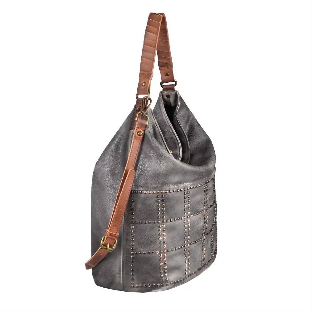 DAMEN HAND-TASCHE Hobo Bag Tasche Henkeltasche Nietentasche Umhängetasche Shopper Schultertasche Beuteltasche