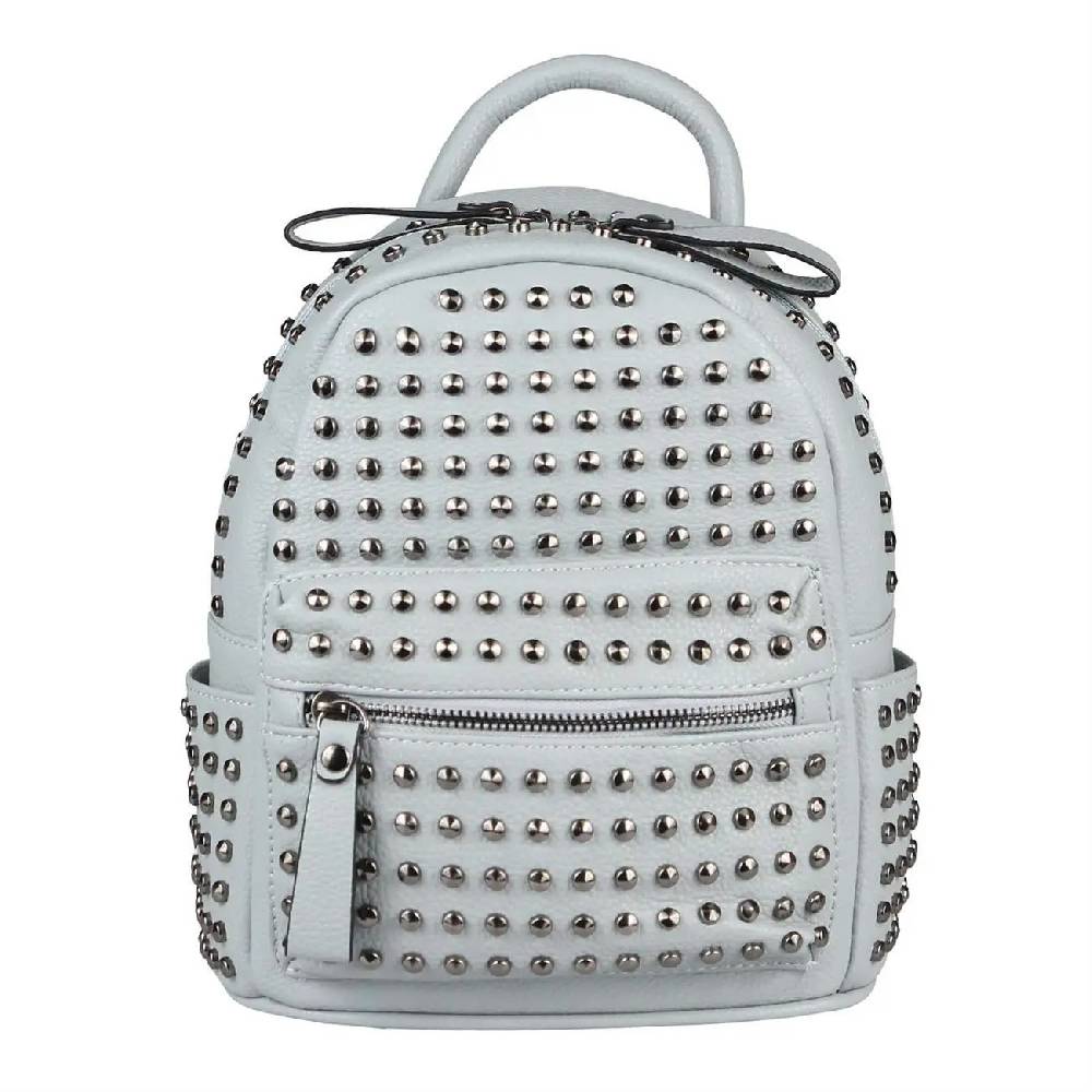 DAMEN NIETEN RUCKSACK TASCHE Cityrucksack Stadtrucksack Metallic Backpack Schultertasche Handtasche Umhängetasche Shopper Daypack