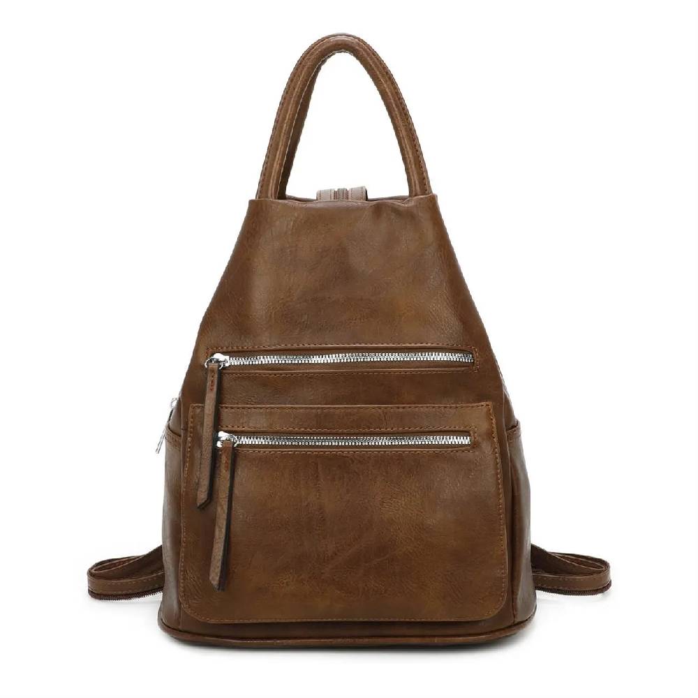 Damen Rucksack Tasche Schultertasche Handtasche Cityrucksack Leder Optik Daypack Tagesrucksack Backpack Freizeitrucksack Arbeitsrucksack