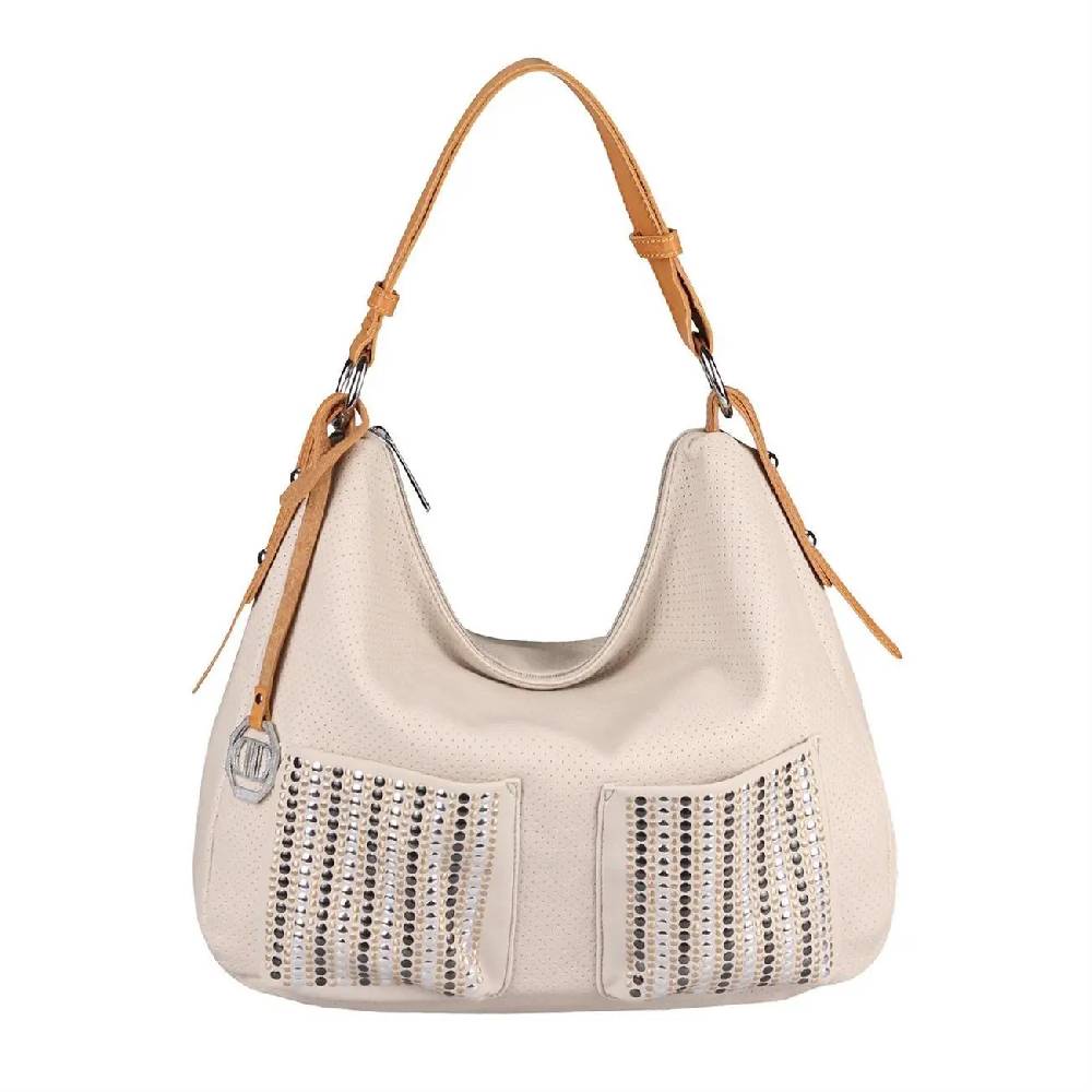 DAMEN SHOPPER TASCHE HANDTASCHE Henkeltasche Schultertasche Umhängetasche Hobo-Bag Beuteltasche Nieten Cross-Over Reisetasche