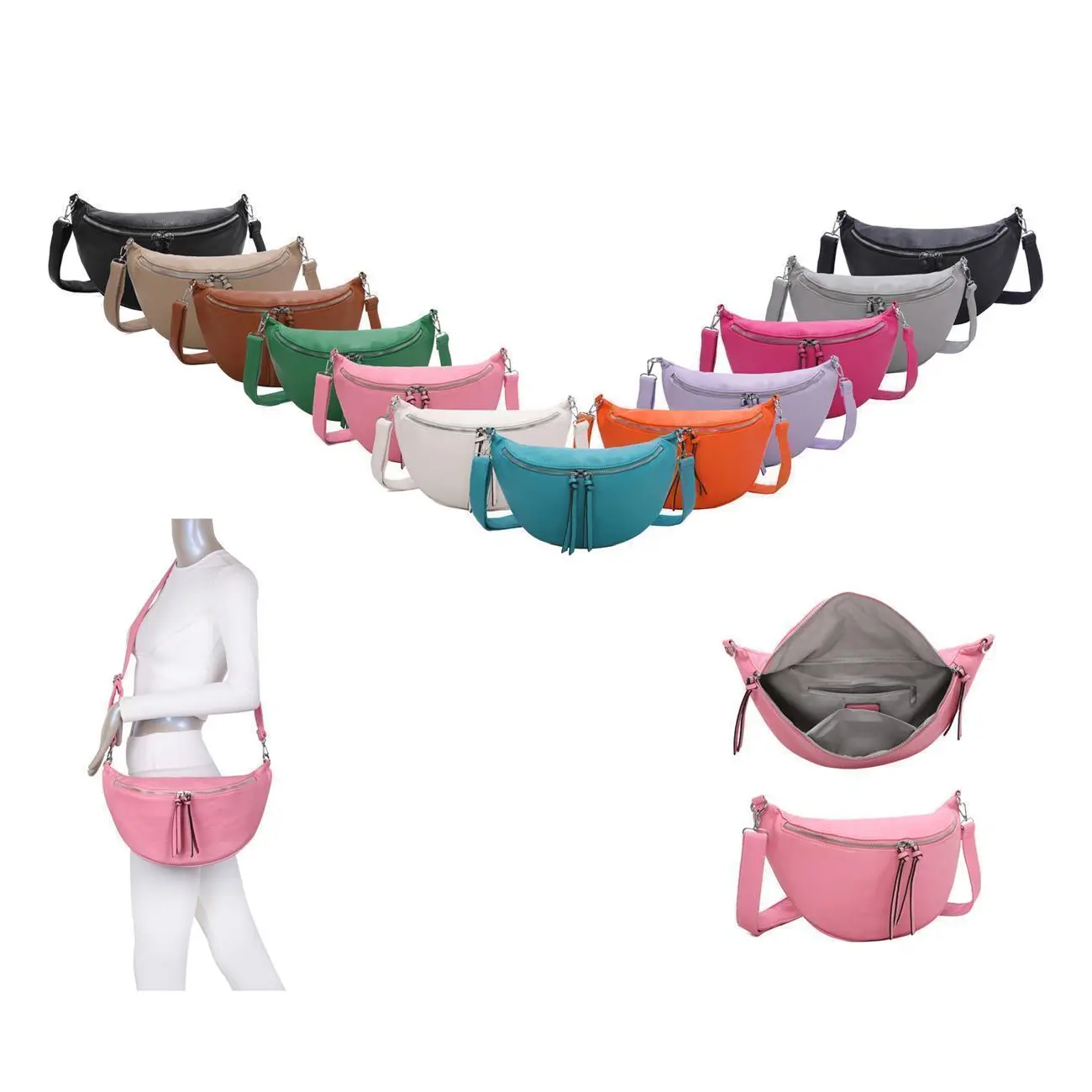 DAMEN TASCHE Brusttasche Bauchtasche Hüfttasche Crossbody Unisex Schultertasche Umhängetasche Kunstleder Gürteltasche Crossover Slingntasche Reise Bag
