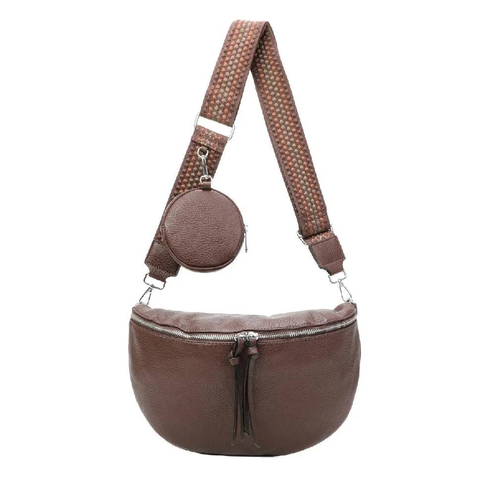 Damen Tasche Crossbody Schultertasche Gürteltasche Messenger-Tasche Hüfttasche Bauchtasche Umhängetasche Cross-Over Bodybag Handytasche Leder Optik