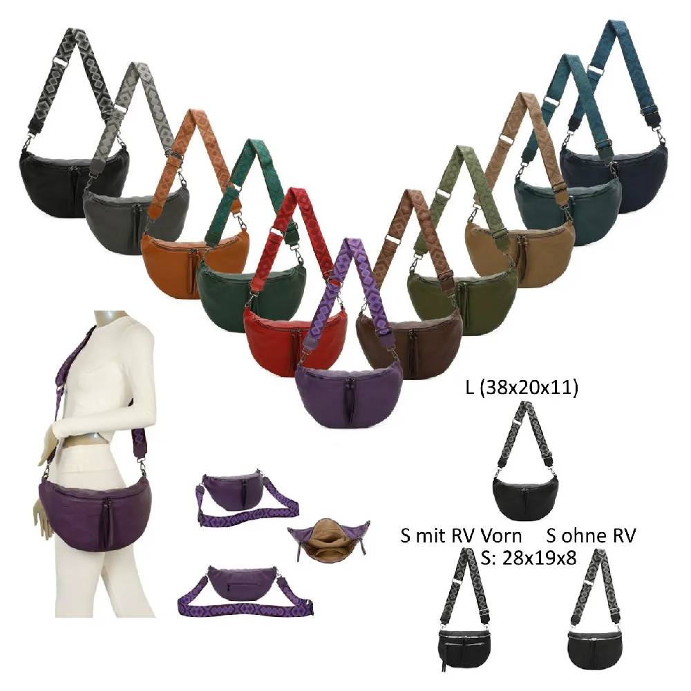 Damen Tasche Crossbody Schultertasche Gürteltasche Brusttasche Hüfttasche Bauchtasche Umhängetasche Cross-Over Bodybag Handytasche Geldtasche Kosmetiktasche Leder Optik