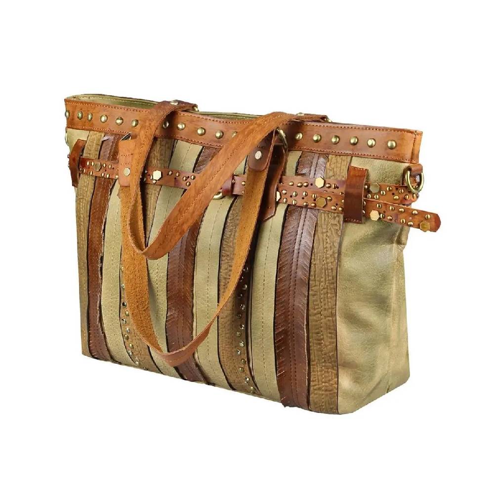 DAMEN TASCHE DIN-A4 Shopper Tote Bag Henkeltasche Handtasche Leder Optik Umhängetasche Schultertasche Beuteltasche Nietentasche