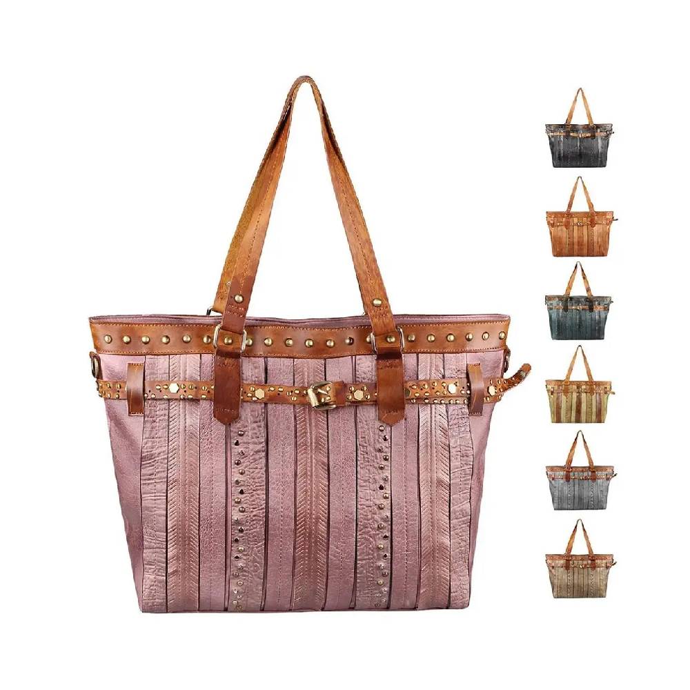 DAMEN TASCHE DIN-A4 Shopper Tote Bag Henkeltasche Handtasche Leder Optik Umhängetasche Schultertasche Beuteltasche Nietentasche DAMEN TASCHE DIN-A4 Shopper Tote Bag Henkeltasche Handtasche Leder Optik Umhängetasche Schultertasche Beuteltasche Nietentasche