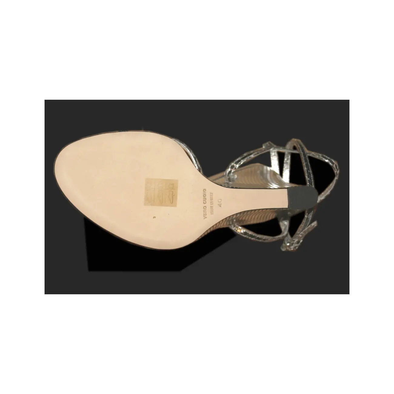 Dolce & Gabbana D&G HIGH HEELS Keil Sandalette Wedges Lederschuhe Schuhe Silber 37,5