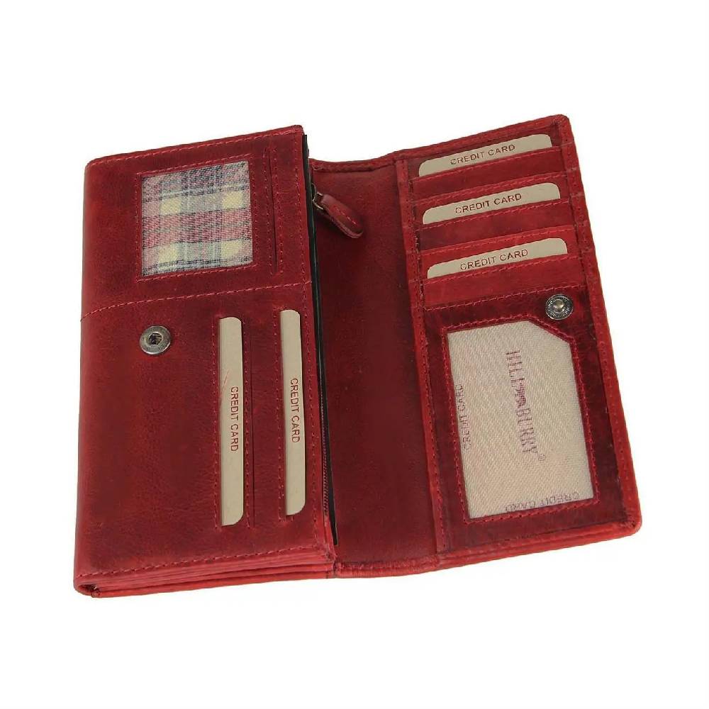 Hill Burry Geldbörse Portemonnaie Kreditkartenetui Hochwertiges Leder In Vintage Used Look 18x11x3 Cm (BxHxT)