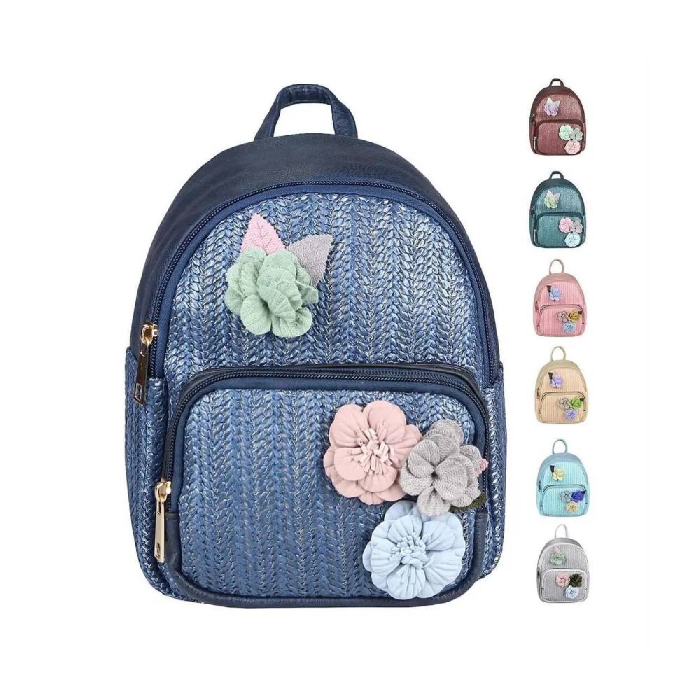 ital-design DAMEN BLUMEN MINI-RUCKSACK Backpack Tasche Daypack Cityrucksack Leder Optik Schultertasche Flechtoptik Stadtrucksack ital-design DAMEN BLUMEN MINI-RUCKSACK Backpack Tasche Daypack Cityrucksack Leder Optik Schultertasche Flechtoptik Stadtrucksack