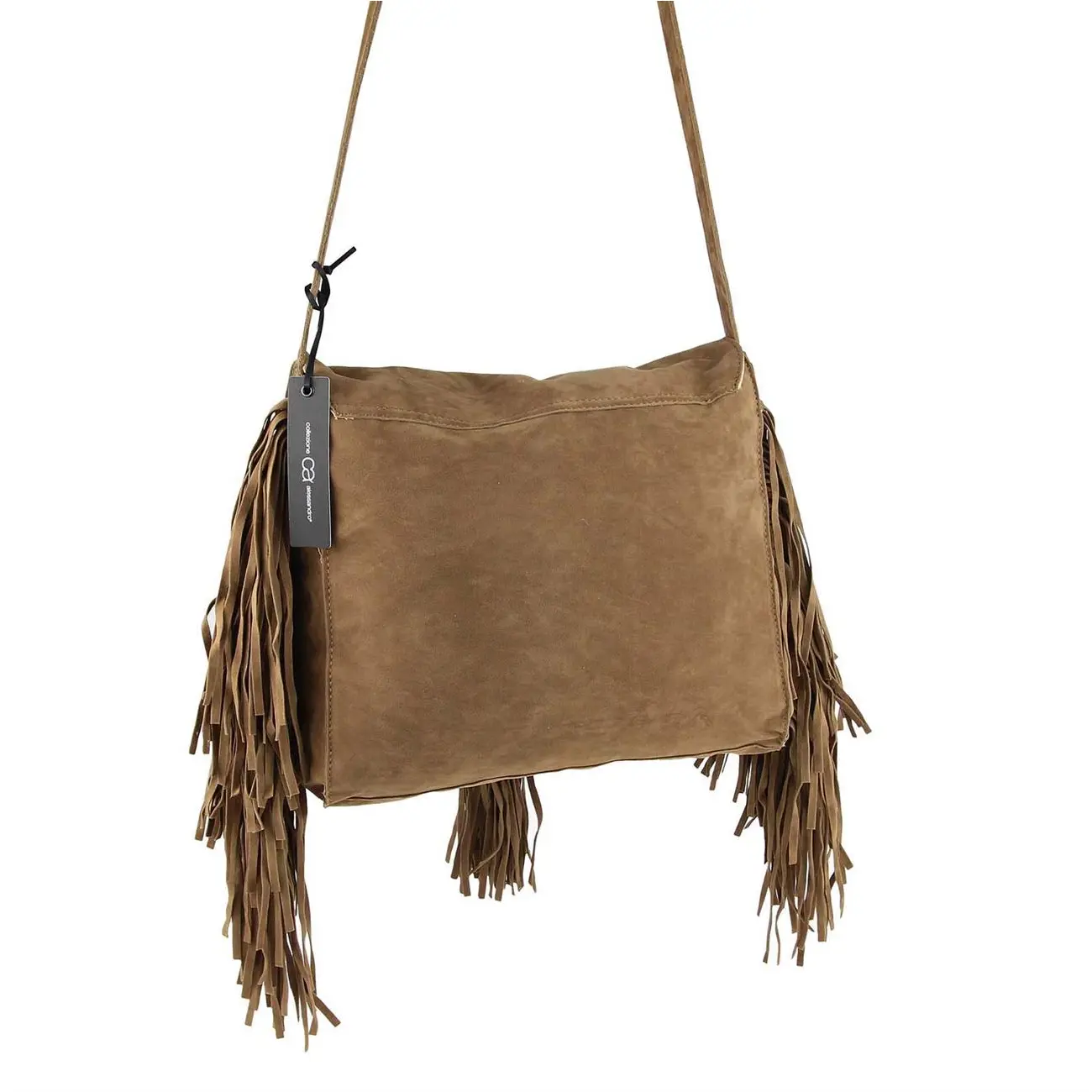 Ital-design Fransen Damentasche Schultertasche Umhängetasche Tasche Beutel Beuteltasche Trend-Bags PU Wildleder