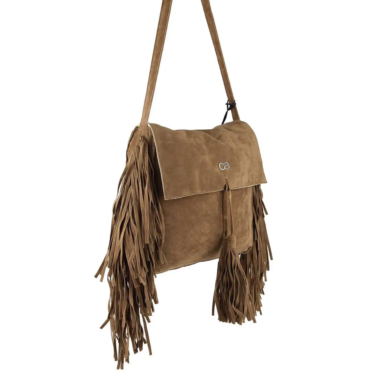 Ital-design Fransen Damentasche Schultertasche Umhängetasche Tasche Beutel Beuteltasche Trend-Bags PU Wildleder