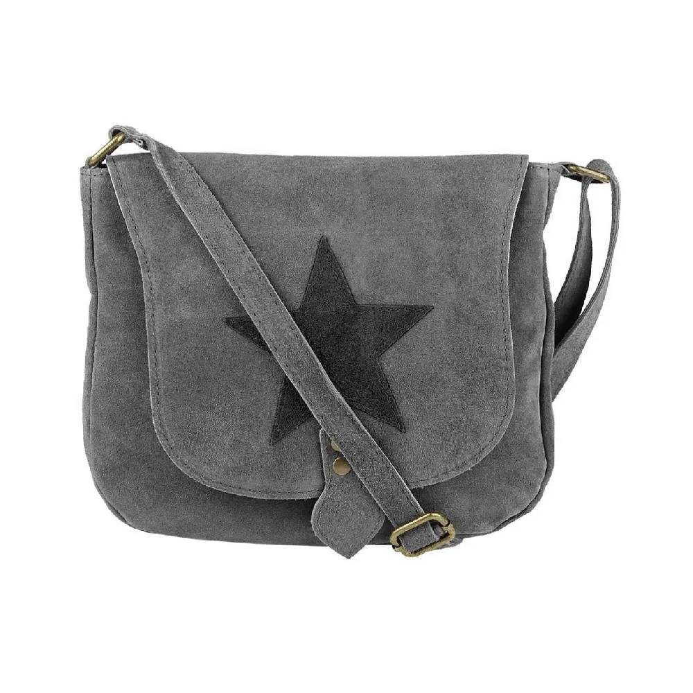 Ital-design Stern Tasche Wildleder Schultertasche Damentasche Henkeltasche Ledertasche