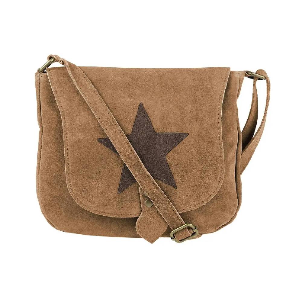 Ital-design Stern Tasche Wildleder Schultertasche Damentasche Henkeltasche Ledertasche