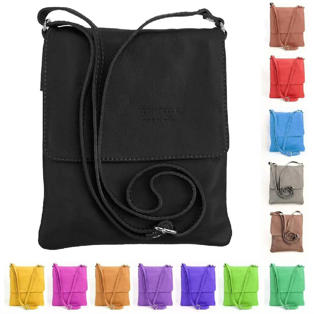 Ital Kleine Damen Leder Tasche Schultertasche CrossOver Umhängetasche