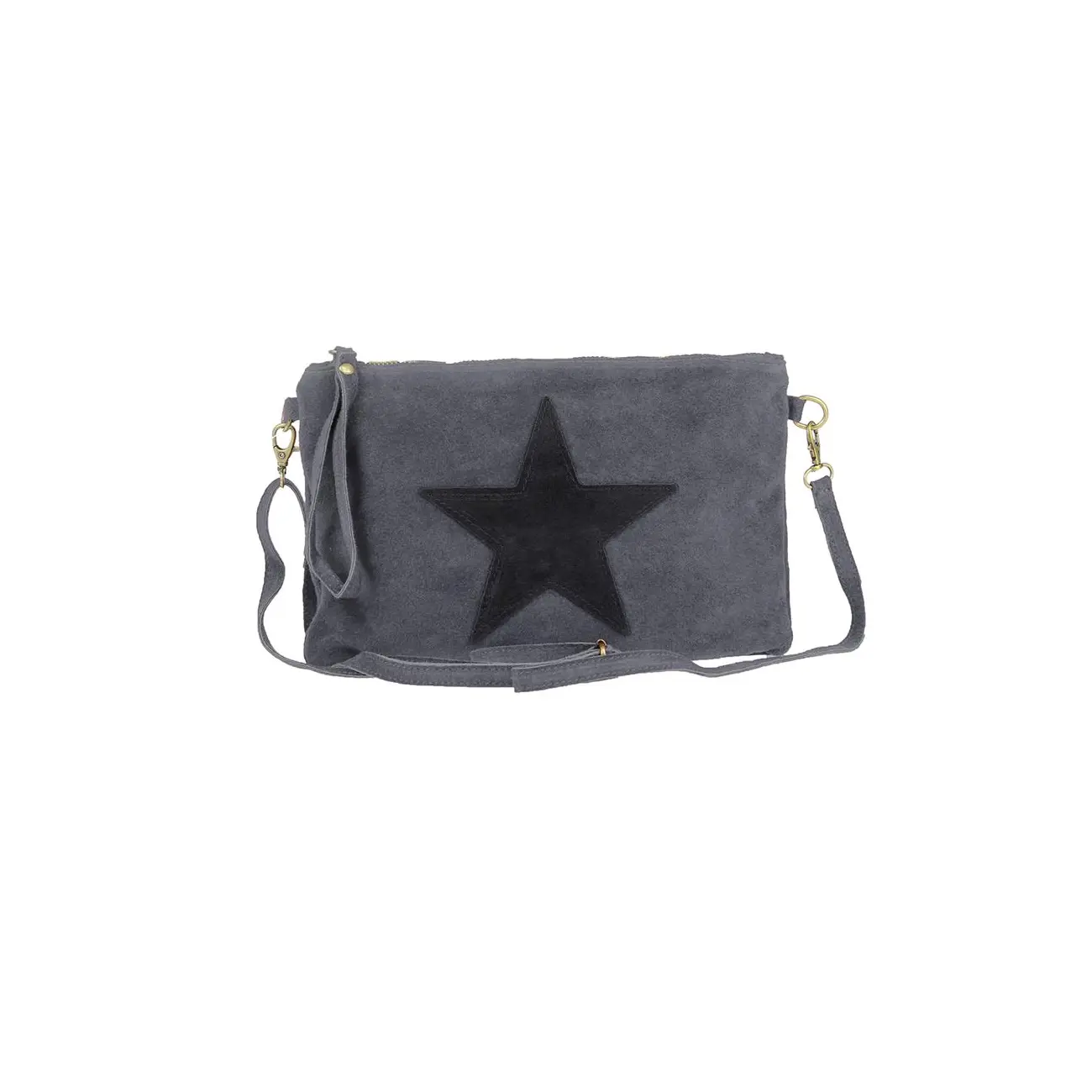 Ital. Stern Tasche Wildleder Ledertasche Schmucktasche Umhängetasche Clutch Borsetta Pochette Schultertasche CrossOver Abendtasche