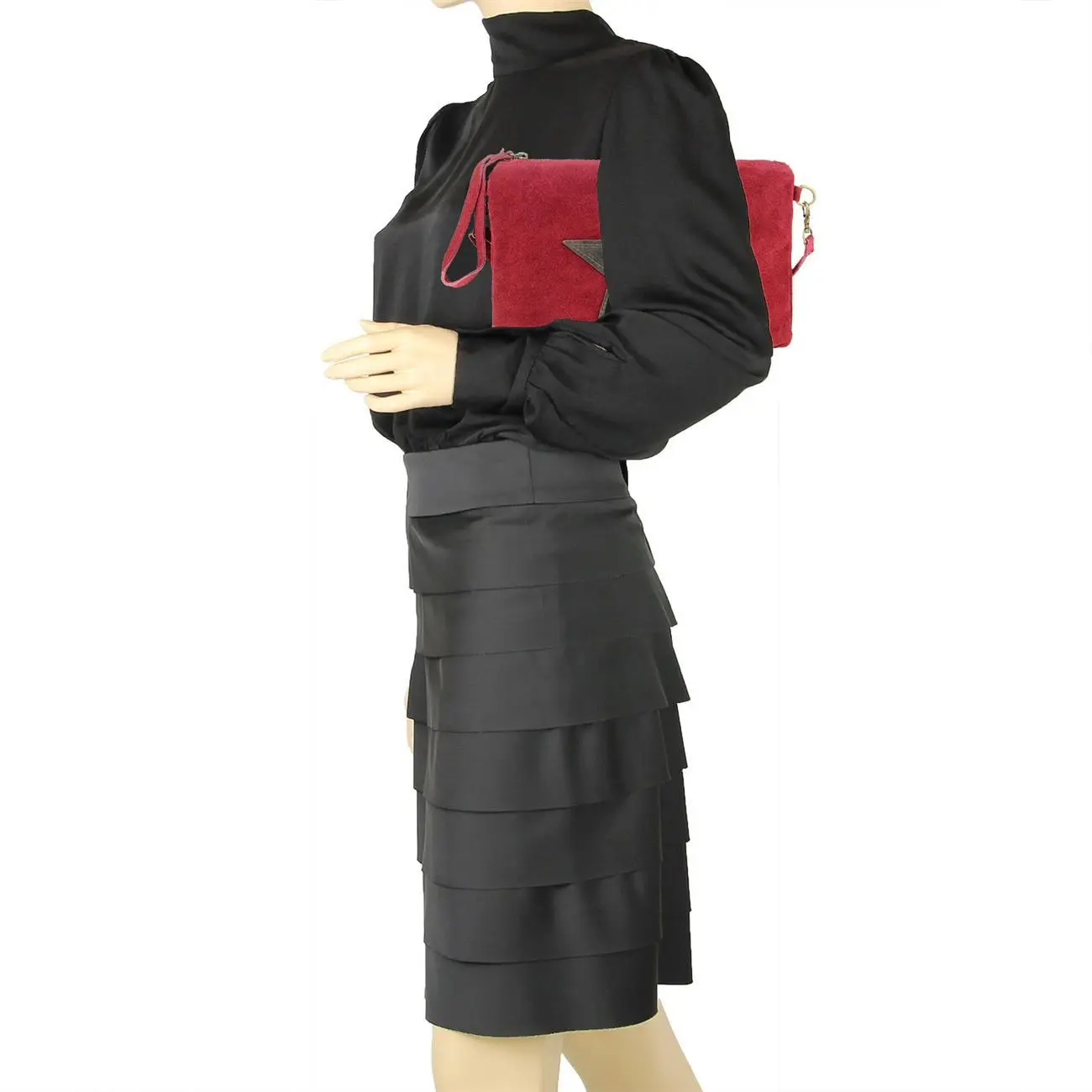 Ital. Stern Tasche Wildleder Ledertasche Schmucktasche Umhängetasche Clutch Borsetta Pochette Schultertasche CrossOver Abendtasche