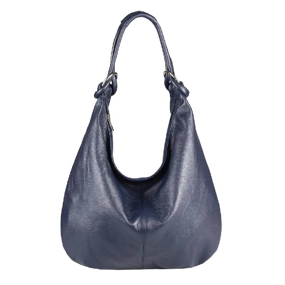 ITALY DAMEN Echt LEDER HAND-TASCHE Schultertasche Shopper Umhängetasche Beuteltasche Metallic Bag