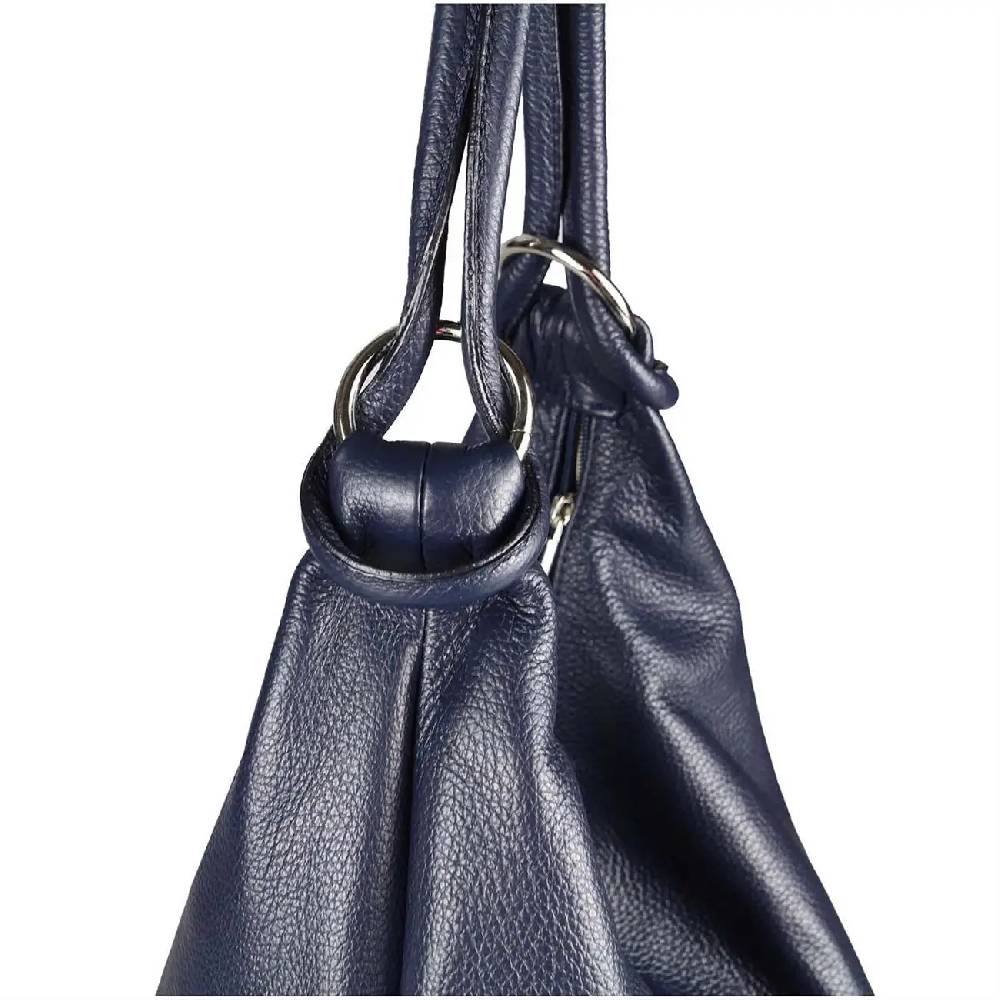 ITALY DAMEN Echt LEDER HAND-TASCHE Schultertasche Shopper Umhängetasche Beuteltasche Metallic Bag