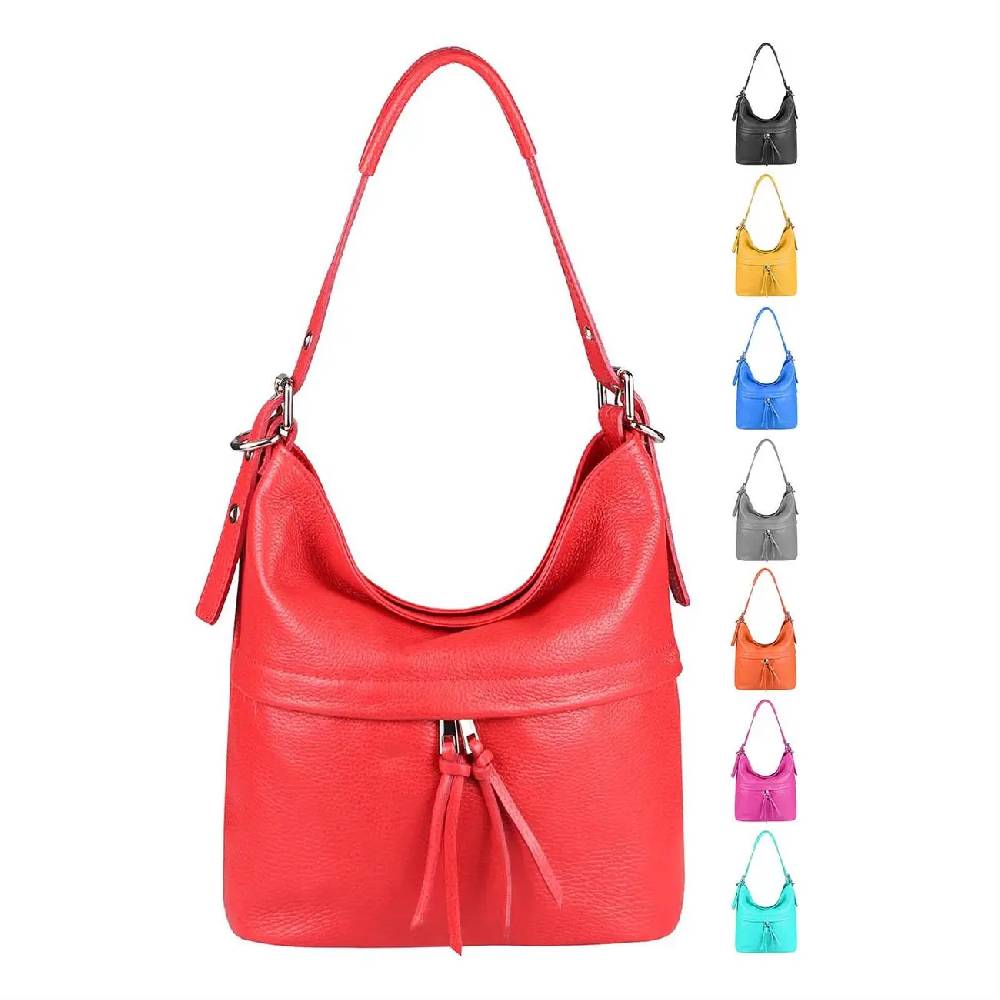 Made in Italy DAMEN ECHTLEDER TASCHE Handtasche Umhängetasche Ledertasche Schultertasche Beuteltasche Umhängetasche Cross-Over