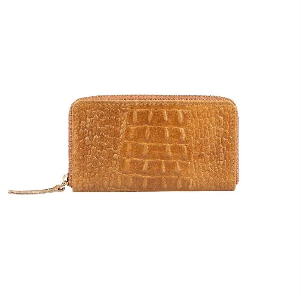 Made In Italy Damen Leder Geldbörse Kroko Wallet Portemonnaie Portafoglio Brieftasche Börse Geldbeutel Ledertasche Kreditkartenetui