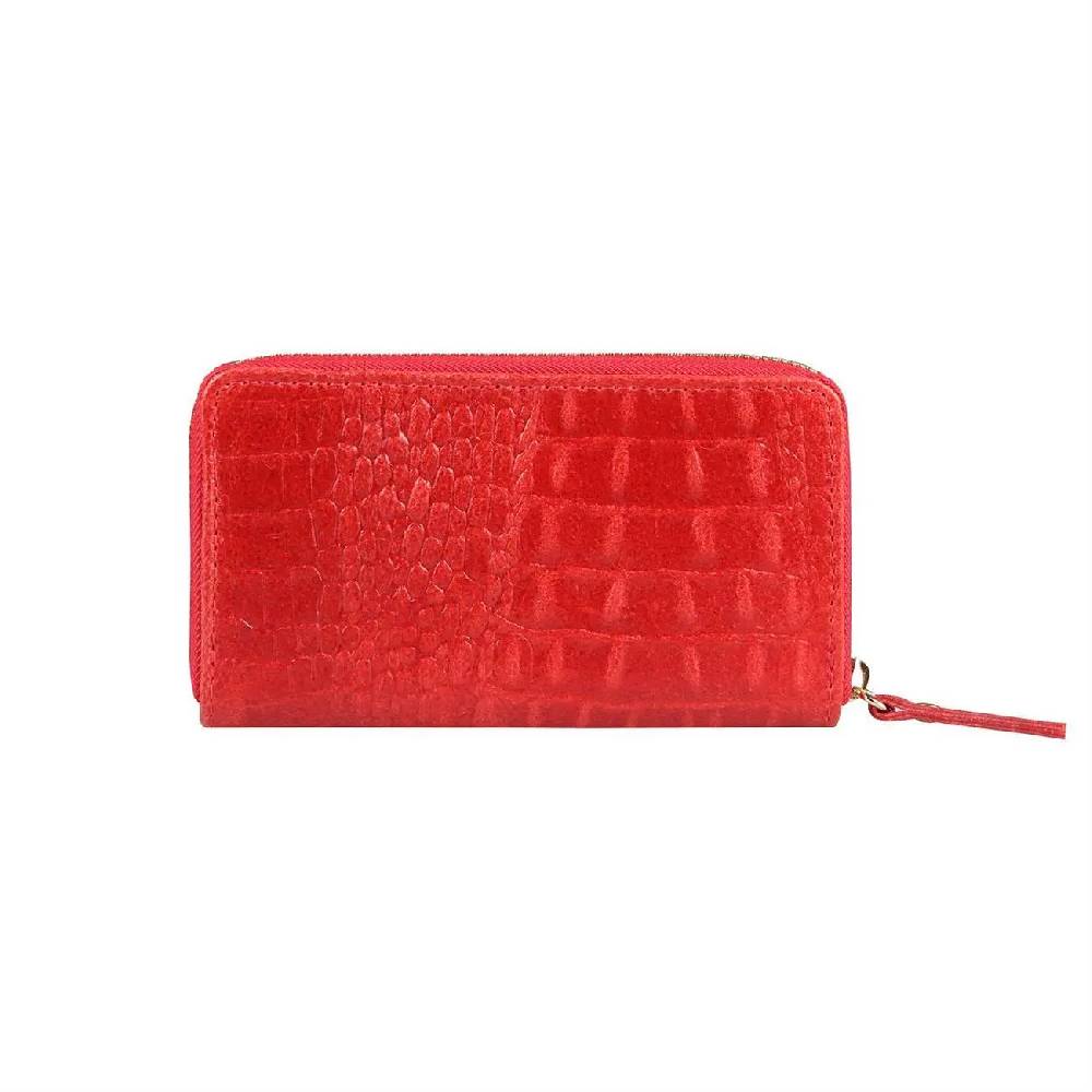 Made In Italy Damen Leder Geldbörse Kroko Wallet Portemonnaie Portafoglio Brieftasche Börse Geldbeutel Ledertasche Kreditkartenetui