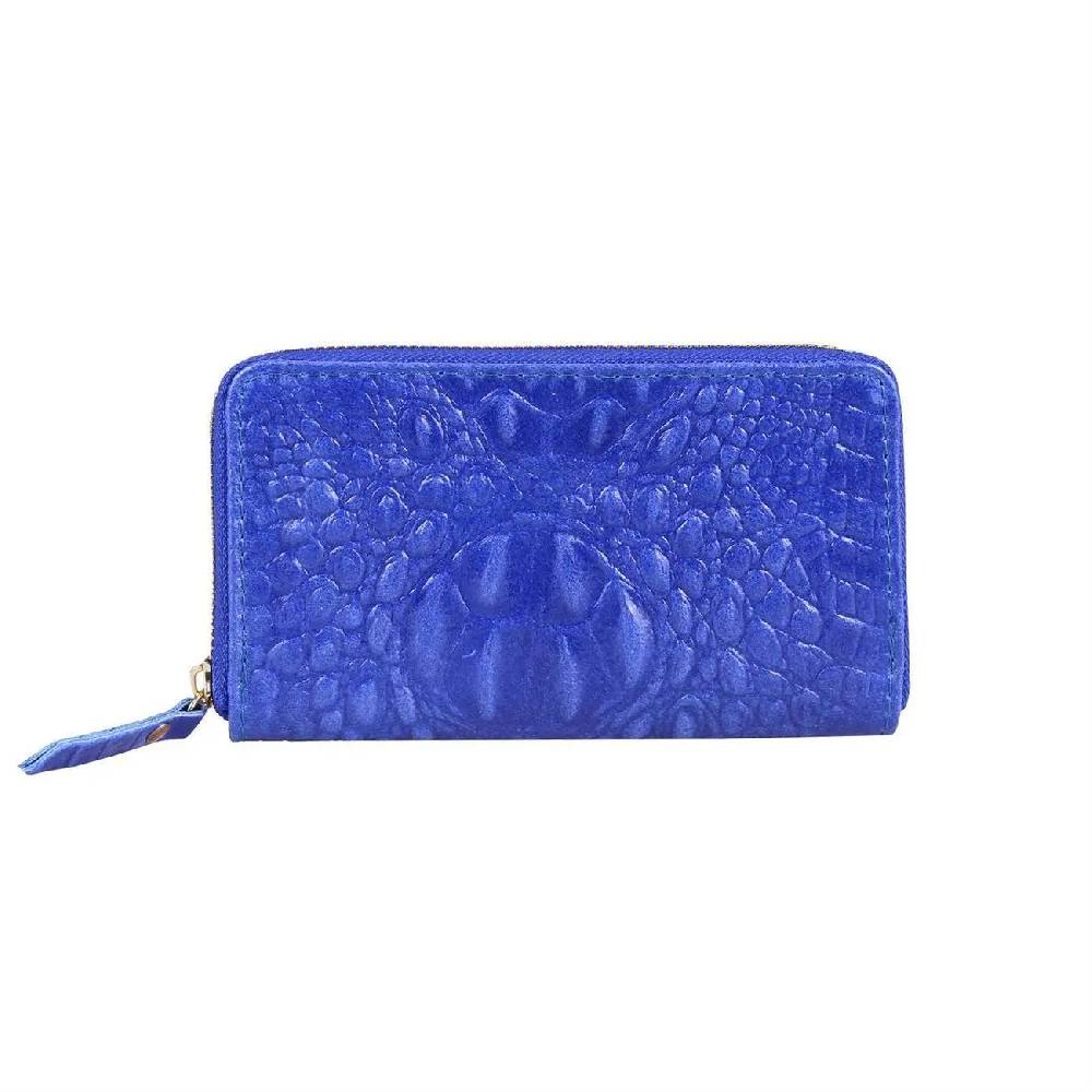 Made In Italy Damen Leder Geldbörse Kroko Wallet Portemonnaie Portafoglio Brieftasche Börse Geldbeutel Ledertasche Kreditkartenetui