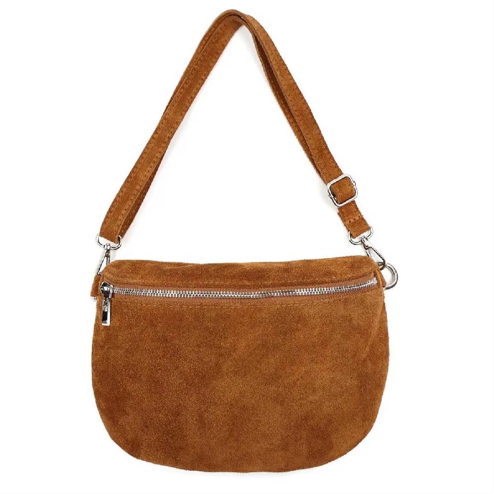 Made In Italy Damen Leder Tasche Brusttasche Gürteltasche Crossbody Hüfttasche Bauchtasche Umhängetasche Wildleder Crossover Schultertasche Handytasche Bodybag