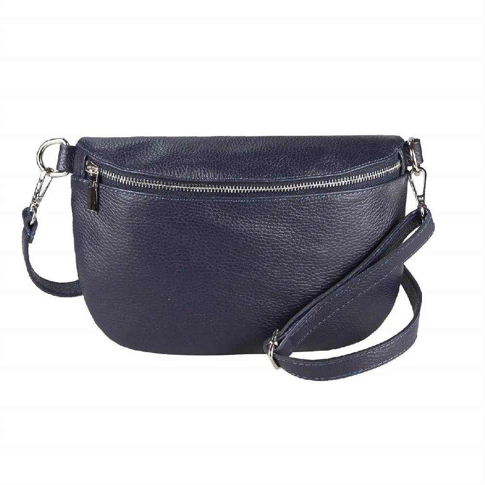 Made In Italy Damen Leder Tasche Gürteltasche Crossbody Hüfttasche Bauchtasche Umhängetasche Cross-Over Bodybag Schultertasche Handytasche Schminktasche Kosmetiktasche OBC 1054