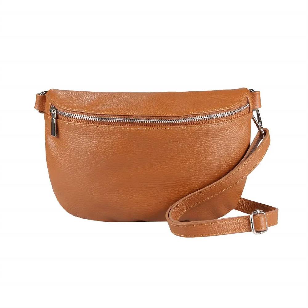 Made In Italy Damen Leder Tasche Gürteltasche Crossbody Hüfttasche Bauchtasche Umhängetasche Cross-Over Bodybag Schultertasche Handytasche Schminktasche Kosmetiktasche OBC 1054