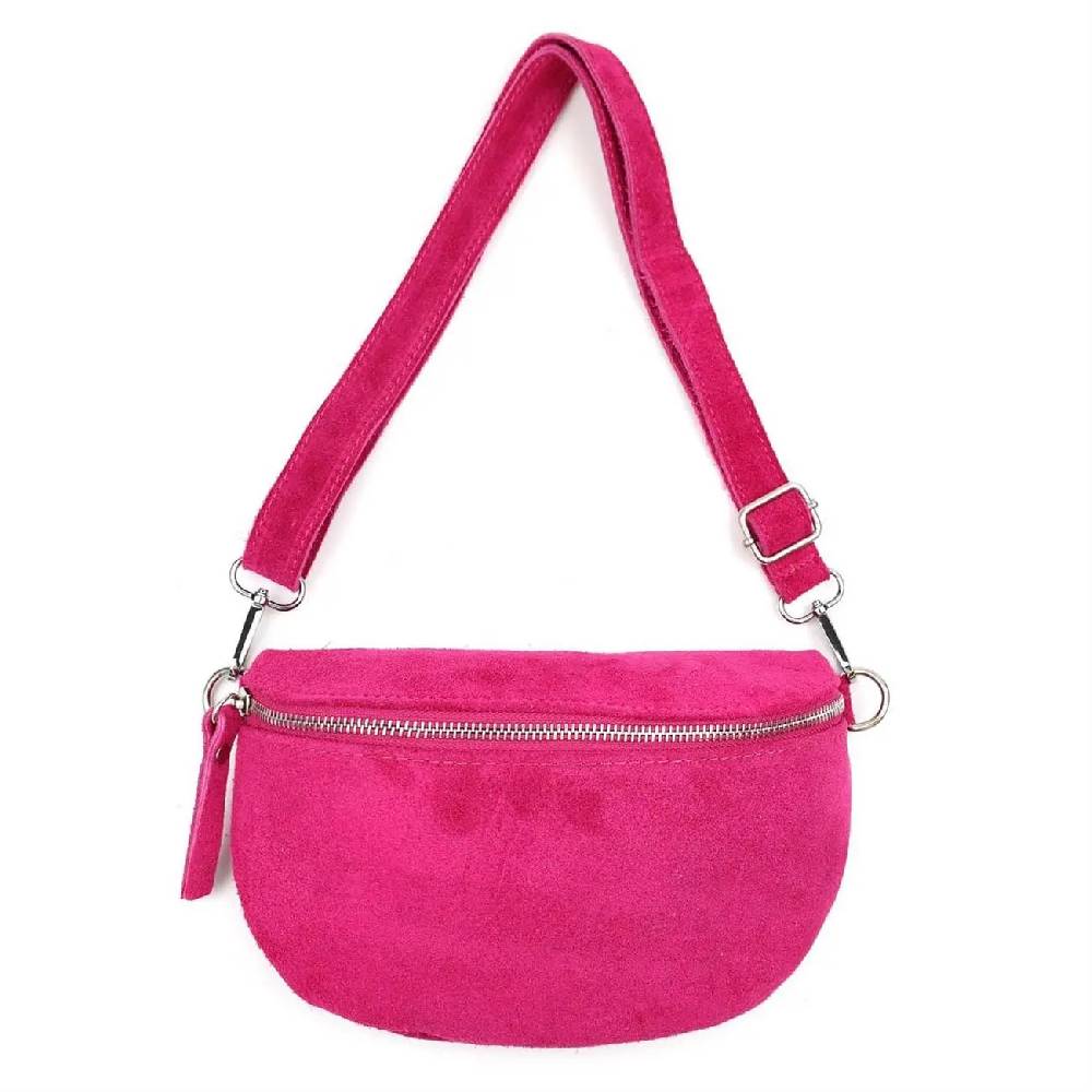 Made In Italy DAMEN LEDER TASCHE Gürteltasche Crossbody Hüfttasche Bauchtasche Umhängetasche Wildleder Brusttasche CrossOver Bodybag Schultertasche Handytasche Geldtasche Schminktasche Kosmetiktasche