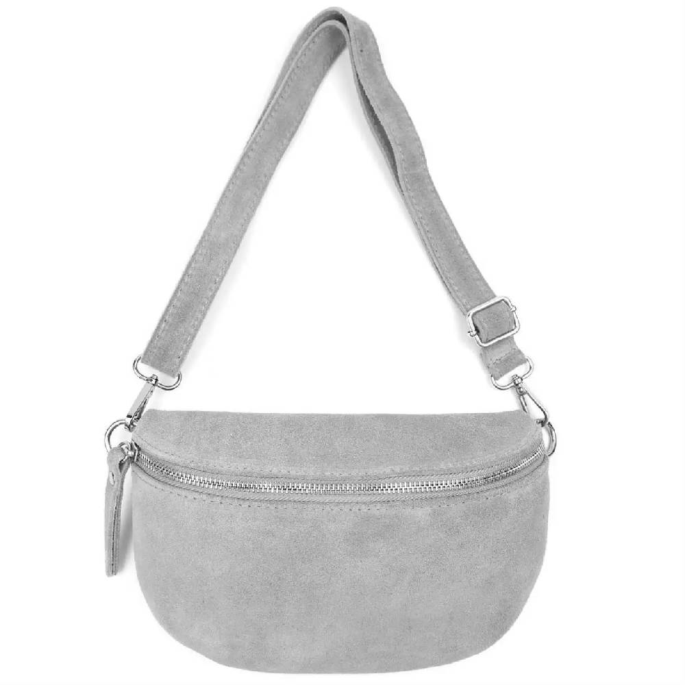 Made In Italy DAMEN LEDER TASCHE Gürteltasche Crossbody Hüfttasche Bauchtasche Umhängetasche Wildleder Brusttasche CrossOver Bodybag Schultertasche Handytasche Geldtasche Schminktasche Kosmetiktasche