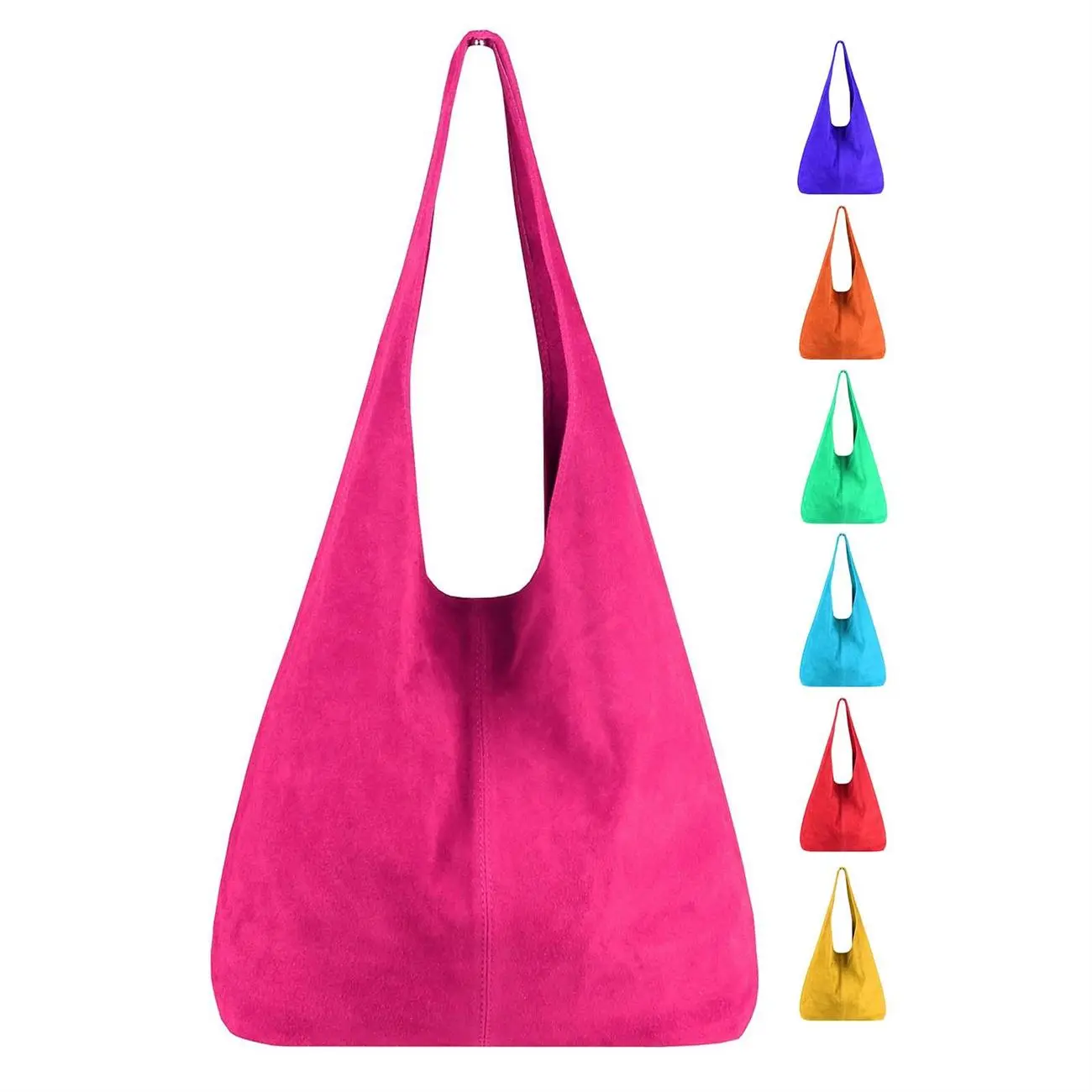 MADE IN ITALY DAMEN LEDER TASCHE Handtasche Wildleder Shopper Schultertasche