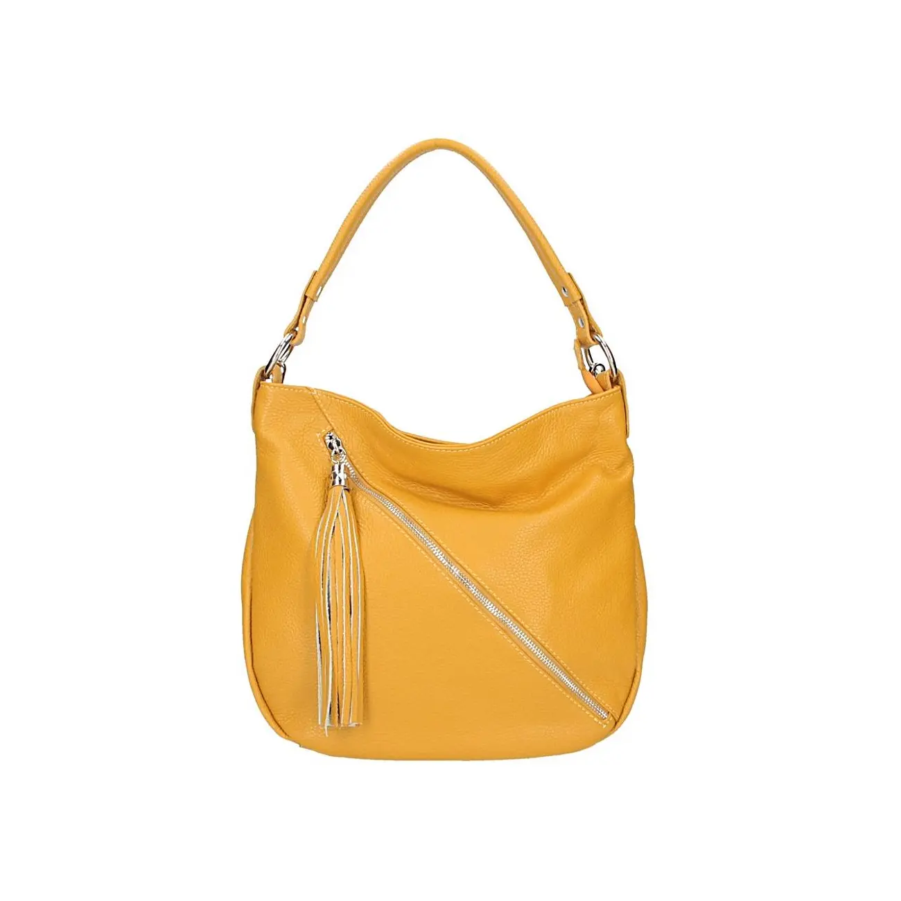 Made In Italy DAMEN LEDER TASCHE Shopper Schultertasche City Bag CrossOver Umhängetasche Henkeltasche Ledertasche Damentasche Fransen