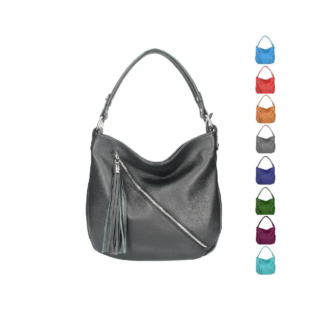 Made in Italy DAMEN LEDER TASCHE Shopper Schultertasche City Bag CrossOver Umhängetasche Henkeltasche Ledertasche Damentasche Fransen