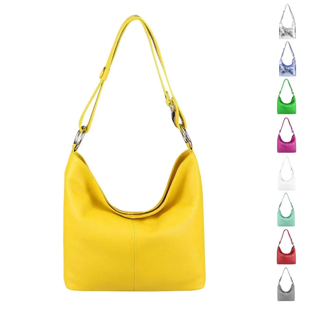 MADE IN ITALY DAMEN LEDER TASCHE Shopper Schultertasche Umhängetasche Hobo Bag Handtasche CrossOver Ledertasche Henkeltasche sub25