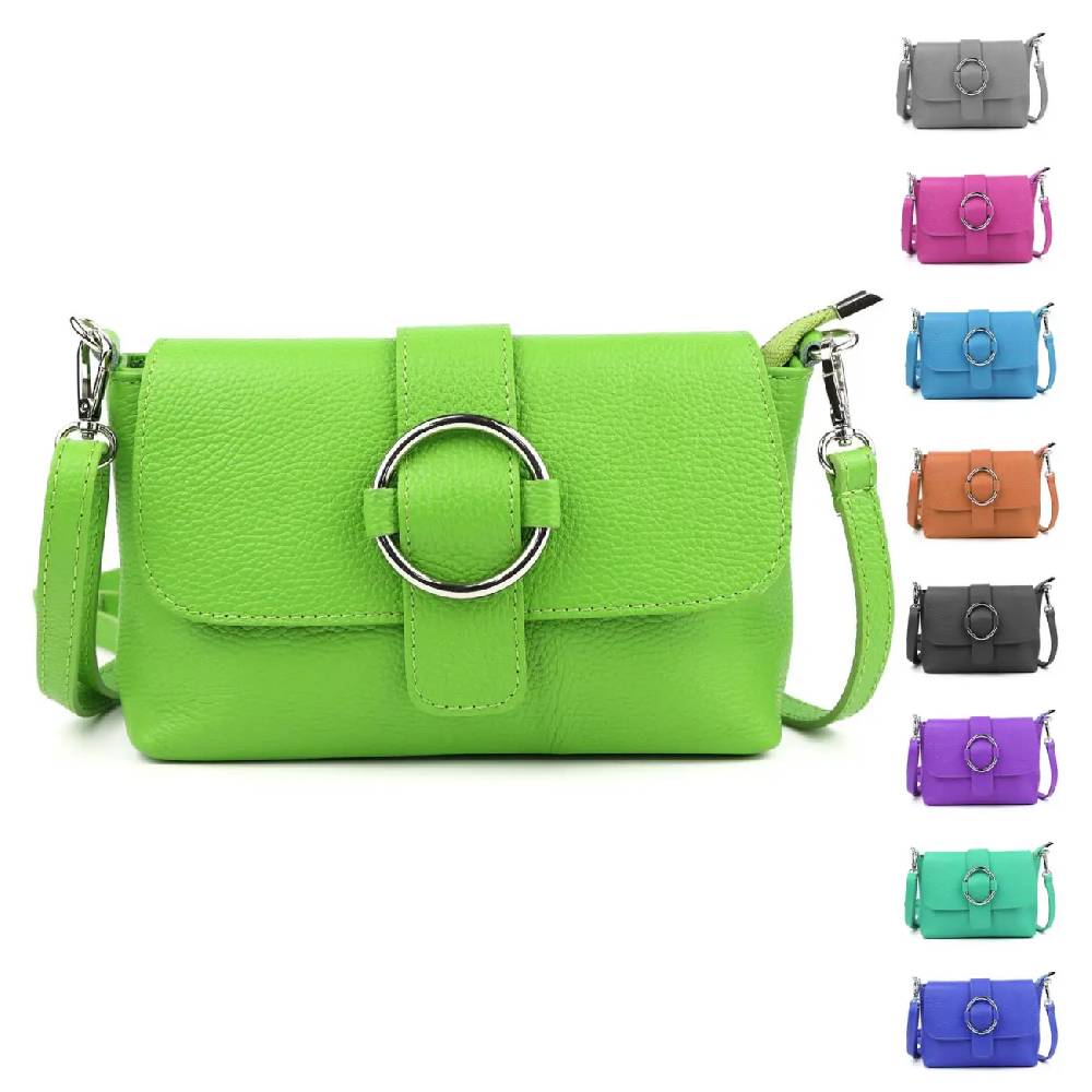 MADE in ITALY Damen LEDER TASCHE Umhängetasche Cross Over Body Messenger Bag Echtleder Ledertasche Schultertasche Brusttasche Hüfttasche Gürteltasche Clutch Abendtasche