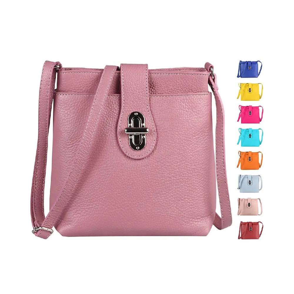 MADE IN ITALY LEDER TASCHE Schultertasche CrossOver Umhängetasche Crossbody Henkeltasche Damentasche