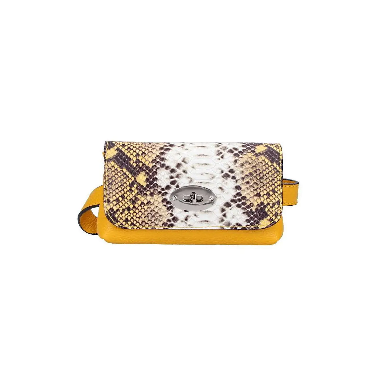 Made In Italy OBC DAMEN LEDER TASCHE Gürteltasche Crossbody Hüfttasche Bauchtasche Python Snake Muster