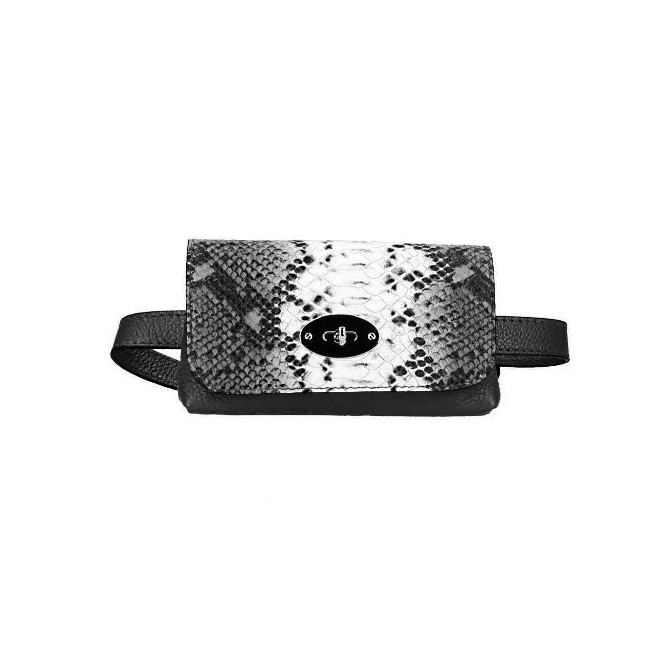 Made In Italy OBC DAMEN LEDER TASCHE Gürteltasche Crossbody Hüfttasche Bauchtasche Python Snake Muster