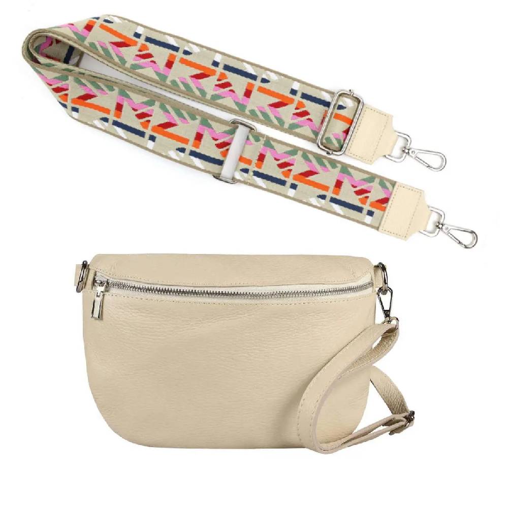 Made In Italy OBC DAMEN SET Gürteltasche + Schultergurt LEDER Crossbody Hüfttasche Bauchtasche Umhängetasche Brusttasche CrossOver Bodybag Schultertasche Handytasche Tasche