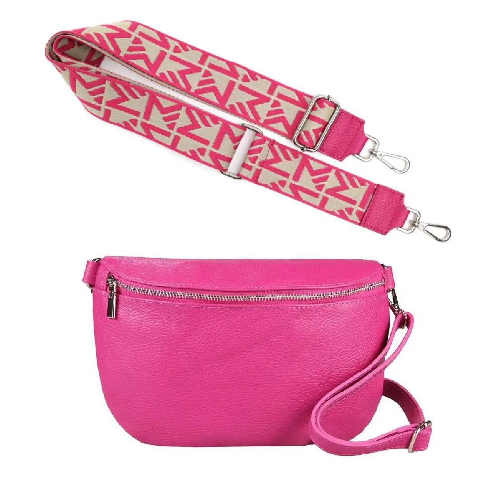 Made In Italy OBC DAMEN SET Gürteltasche + Schultergurt LEDER Crossbody Hüfttasche Bauchtasche Umhängetasche Brusttasche CrossOver Bodybag Schultertasche Handytasche Tasche