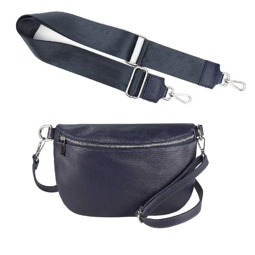 Made In Italy OBC DAMEN SET Gürteltasche + Schultergurt LEDER Crossbody Hüfttasche Bauchtasche Umhängetasche Brusttasche CrossOver Bodybag Schultertasche Handytasche Geldtasche Tasche Kosmetiktasche