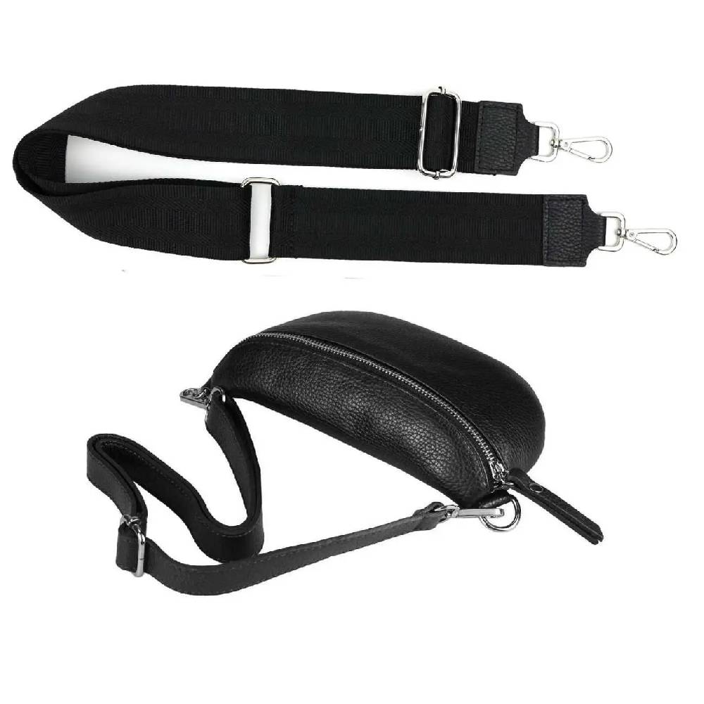 Made In Italy OBC DAMEN SET Gürteltasche + Schultergurt LEDER Crossbody Hüfttasche Bauchtasche Umhängetasche Brusttasche CrossOver Bodybag Schultertasche Handytasche Geldtasche Tasche Kosmetiktasche