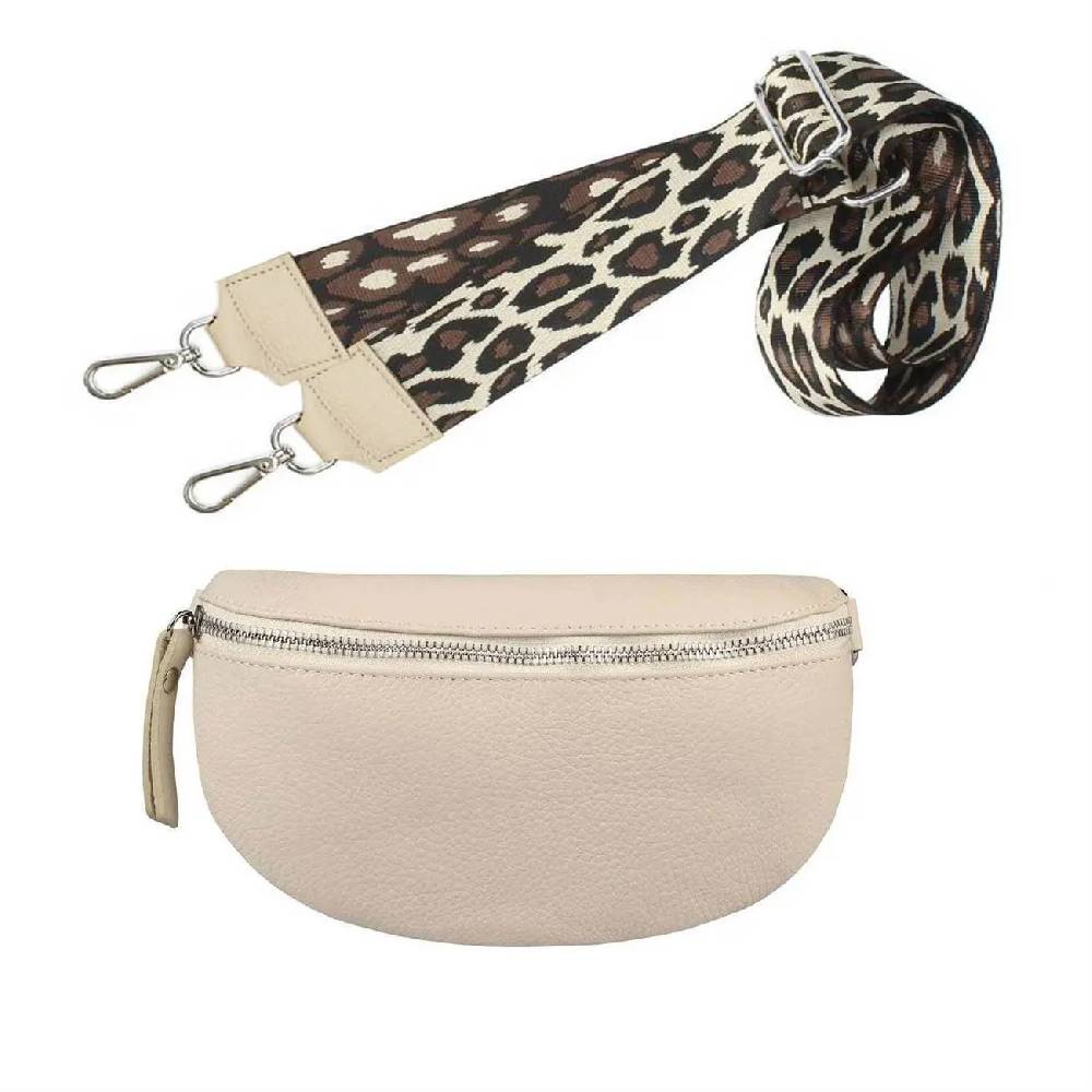 Made In Italy OBC DAMEN SET Gürteltasche + Schultergurt LEDER Crossbody Hüfttasche Bauchtasche Umhängetasche Brusttasche CrossOver Bodybag Schultertasche Handytasche Geldtasche Tasche Kosmetiktasche